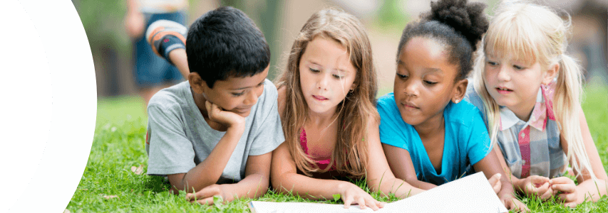 Happy students learning